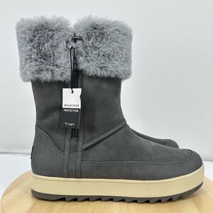 Koolaburra Ugg Tynlee Women's Gray Suede Winter Boots Waterproof US 10 EUR 41